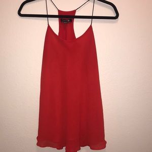 Red Spaghetti Strap Blouse